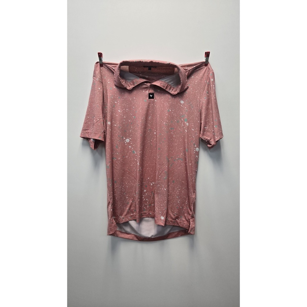Bad Birdie Paint Splatter 2 Performance Polo Golf Shirt Men's Size Medium